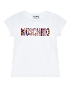 Футболка с леопардовым лого Moschino