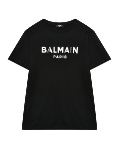 Футболка с лого, черная Balmain